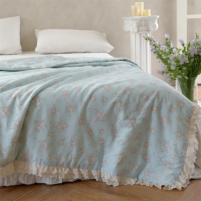 91家纺网 家纺一手货源 找家纺 暖生活 2026新款全棉花边款大豆夏被夏凉被空调被 莫奈花漾