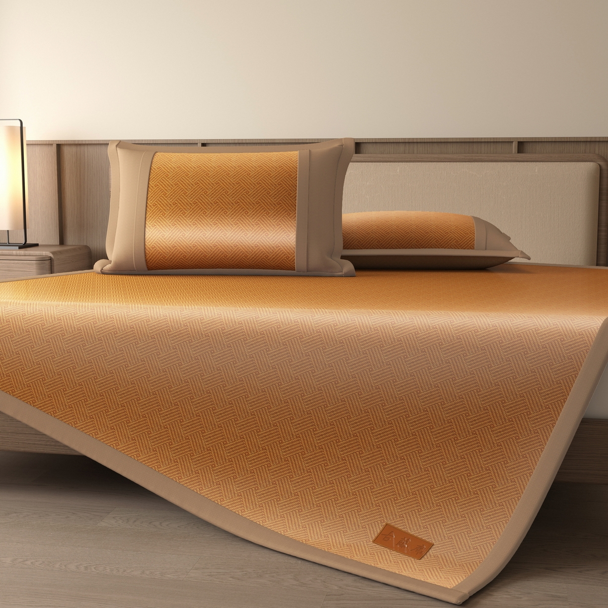 91家纺网 家纺一手货源 找家纺 宜派家纺 2026新款夏季双面可用凉感古藤席凉席席子 古藤席-黄棕