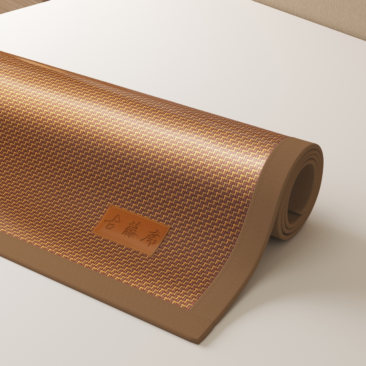 91家纺网 家纺一手货源 找家纺 宜派家纺 2026新款夏季双面可用凉感古藤席凉席席子 古藤席-红棕