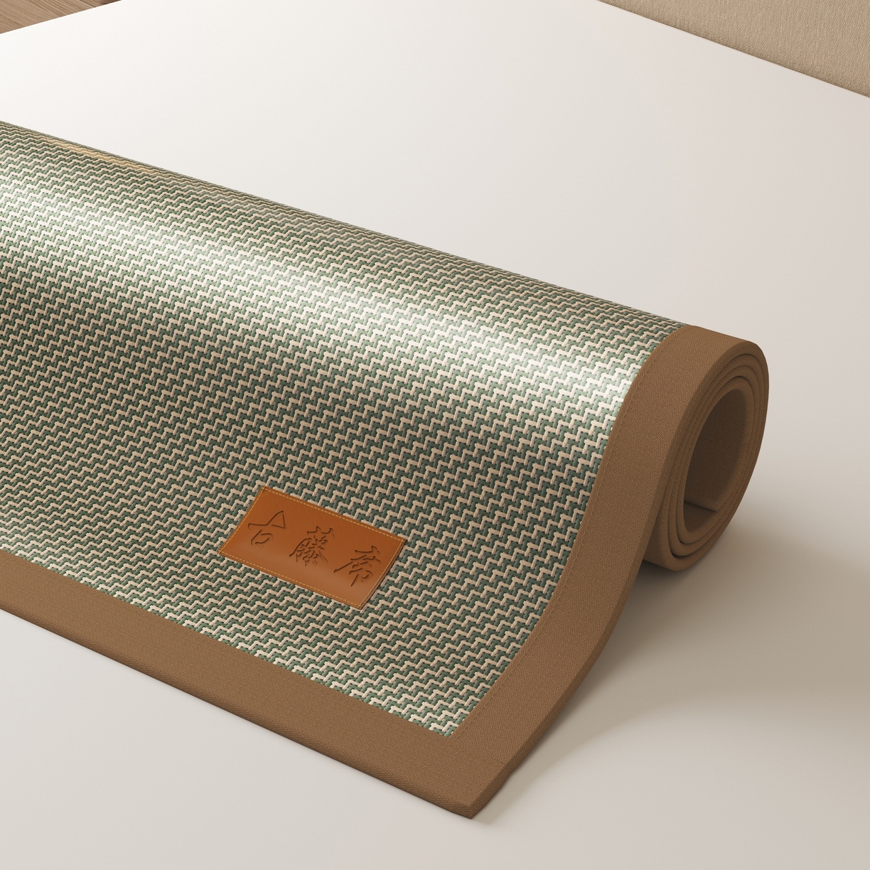 91家纺网 家纺一手货源 找家纺 宜派家纺 2026新款夏季双面可用凉感古藤席凉席席子 古藤席-灰绿