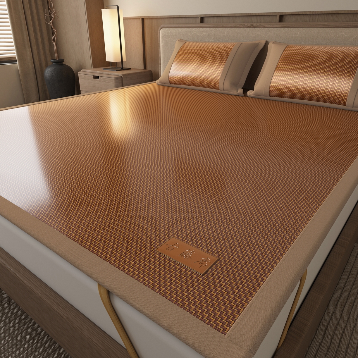 宜派家纺 2026新款夏季双面可用凉感古藤席凉席席子 古藤席-红棕