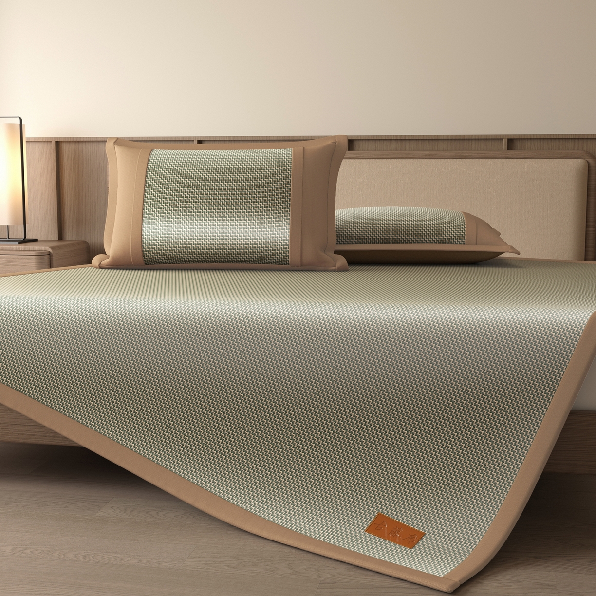 91家纺网 家纺一手货源 找家纺 宜派家纺 2026新款夏季双面可用凉感古藤席凉席席子 古藤席-灰绿