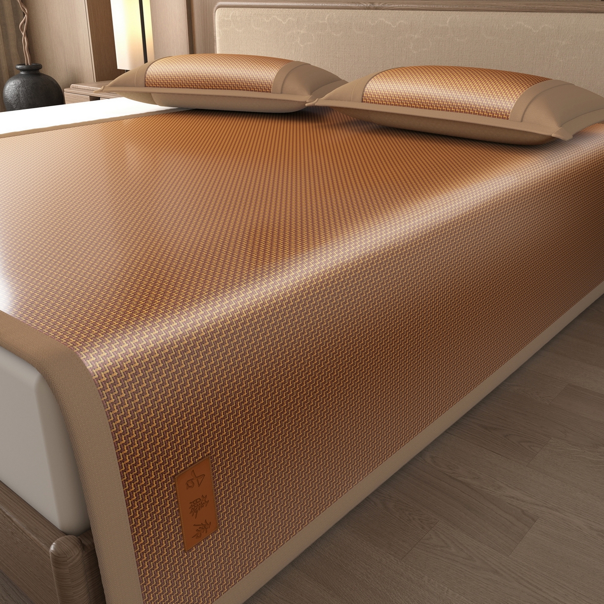 91家纺网 家纺一手货源 找家纺 宜派家纺 2026新款夏季双面可用凉感古藤席凉席席子 古藤席-红棕