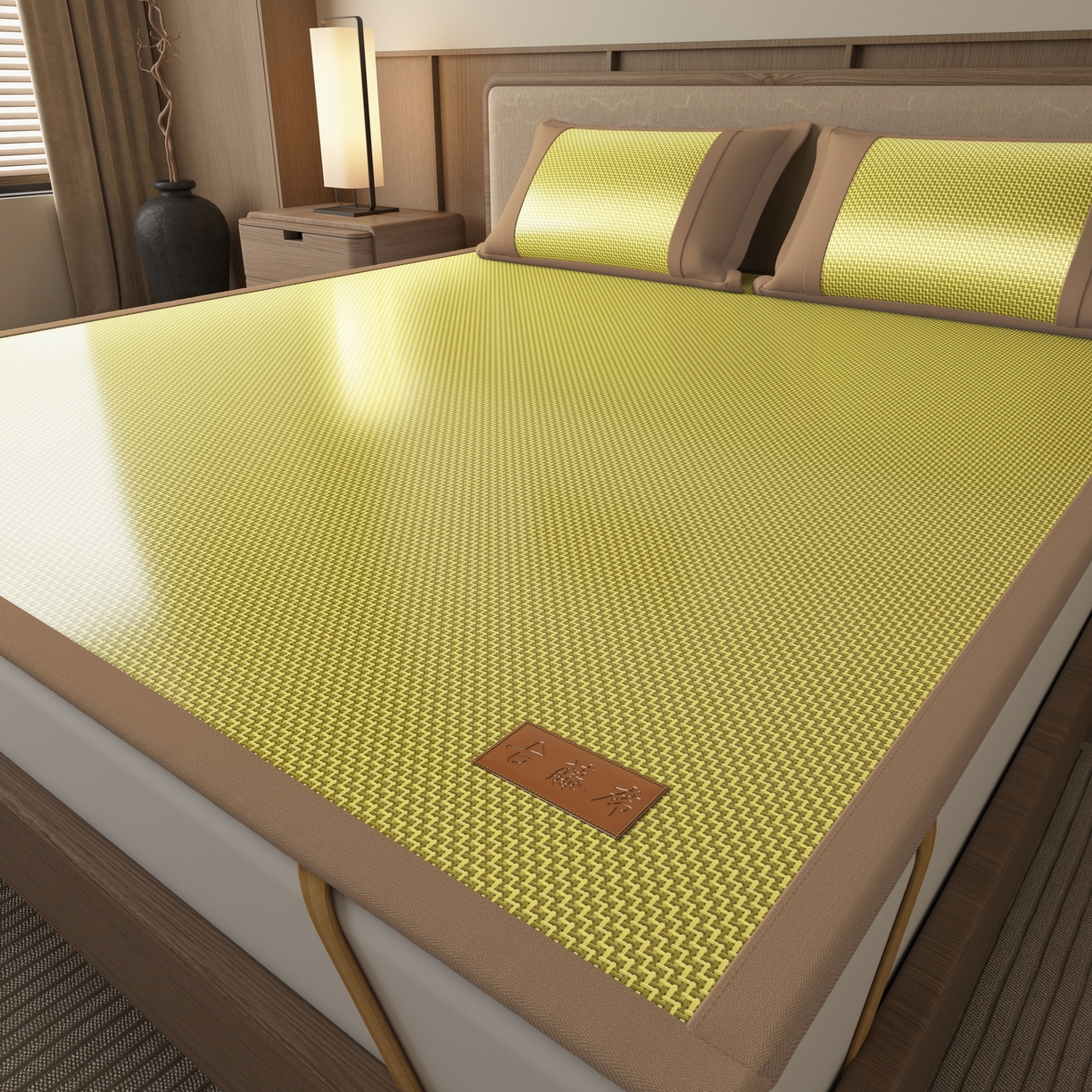 宜派家纺 2026新款夏季双面可用凉感古藤席凉席席子 古藤席-柠黄