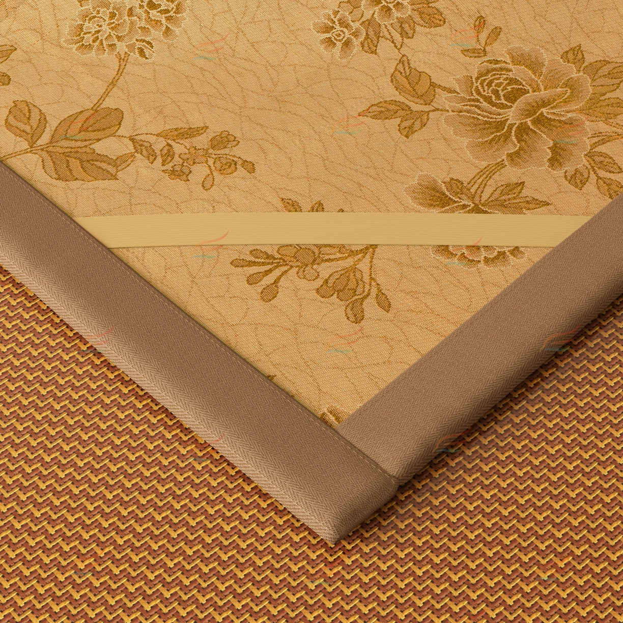 91家纺网 家纺一手货源 找家纺 宜派家纺 2026新款夏季双面可用凉感古藤席凉席席子 古藤席-红棕