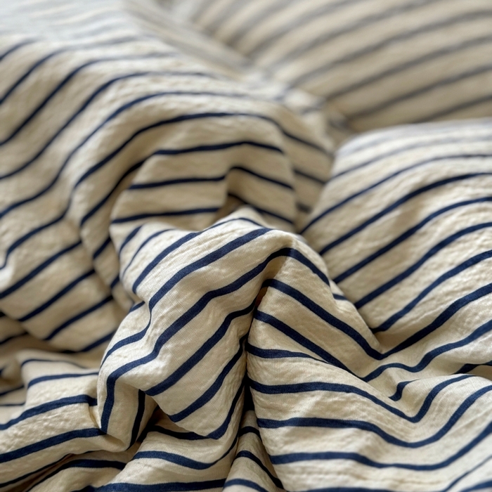 91家纺网 家纺一手货源 找家纺 阿曼达 2026春夏新款简约美式条纹混搭四件套 美式休闲-米黄棕