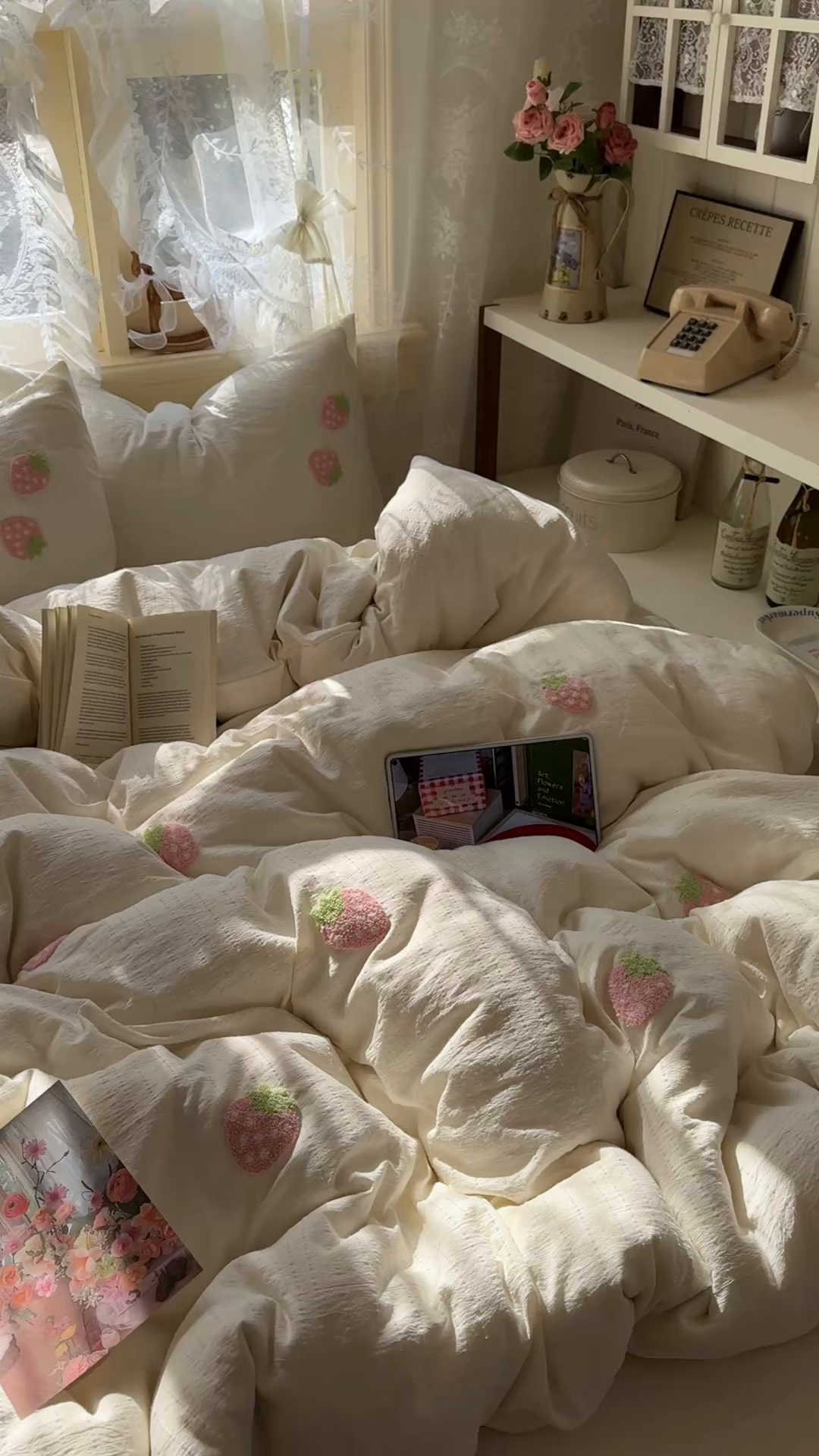 91家纺网 家纺一手货源 找家纺 阿曼达 2026春夏新款简约素色毛巾绣亚麻风纯色四件套 法式麻-粉莓果