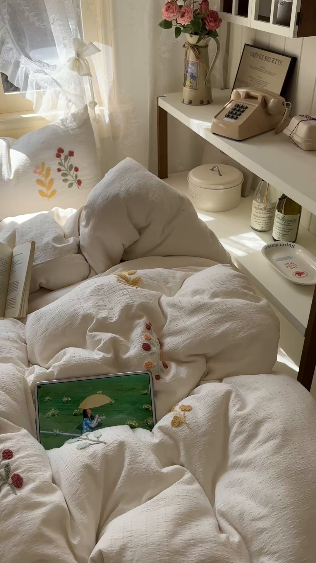 91家纺网 家纺一手货源 找家纺 阿曼达 2026春夏新款简约素色毛巾绣亚麻风纯色四件套 法式麻-绣枝