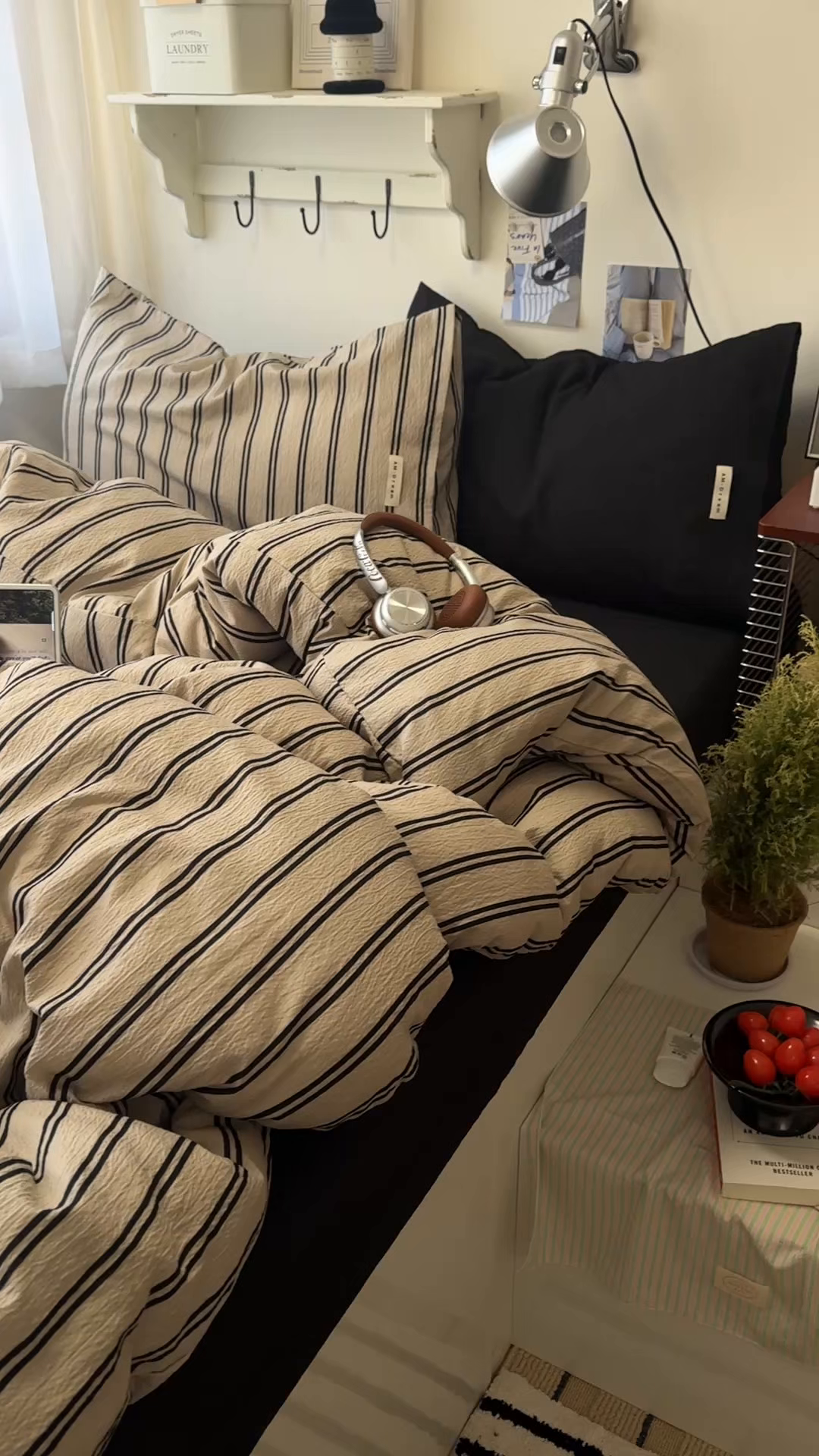 91家纺网 家纺一手货源 找家纺 阿曼达 2026春夏新款简约美式条纹混搭四件套 美式休闲-杏色条