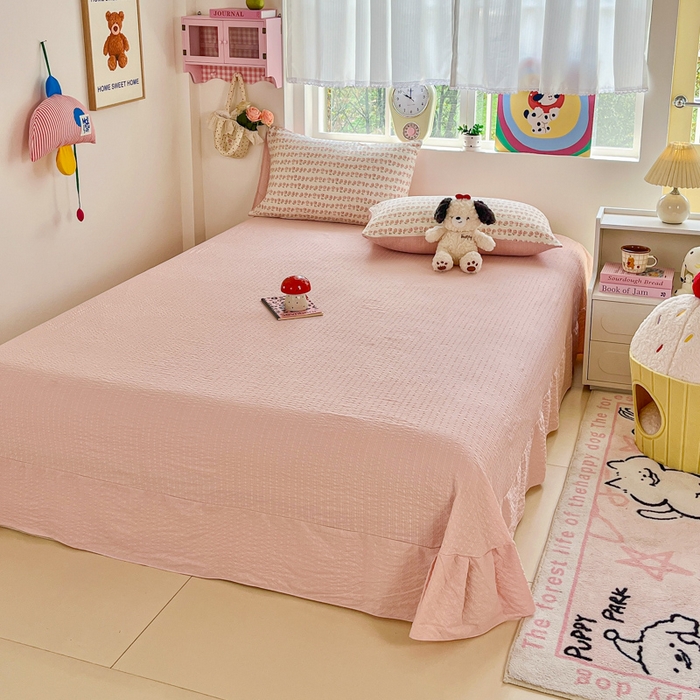 利禾家纺 2026春夏新款泡芙纱简约四件套夏被四件套夏凉被空调被 花海-简约