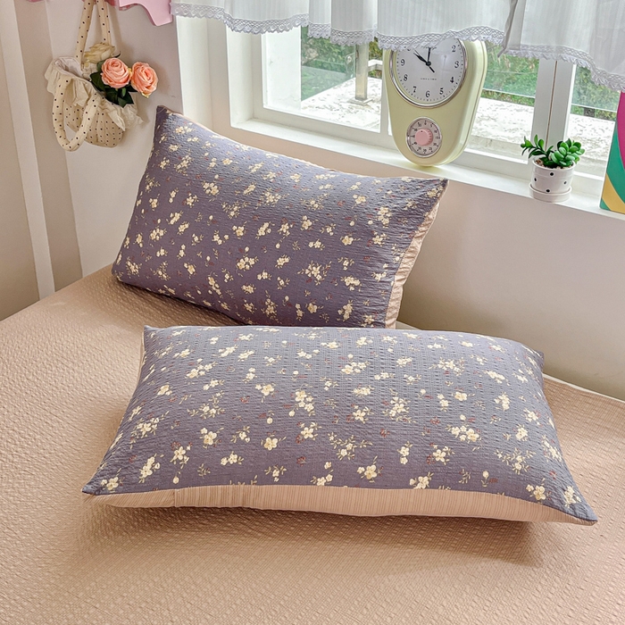 91家纺网 家纺一手货源 找家纺 利禾家纺 2026春夏新款泡芙纱简约四件套夏被四件套夏凉被空调被 米兰灰-简约