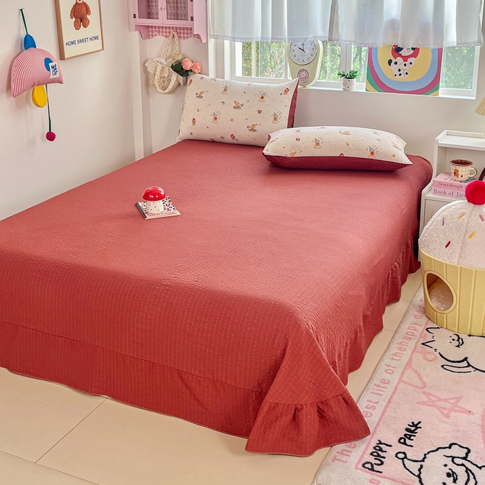 利禾家纺 2026春夏新款泡芙纱简约四件套夏被四件套夏凉被空调被 星星人-简约