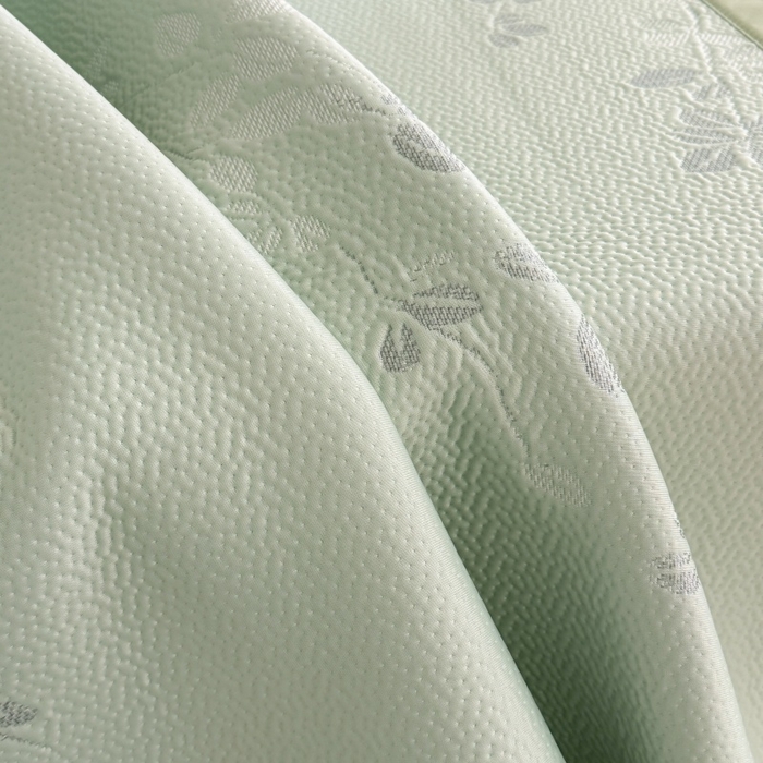 91家纺网 家纺一手货源 找家纺 吾欢心 2026新款高端复合三明治PE乙纶双面提花高克重凉席三件套浅夏系列 PE浅夏绿-床席款