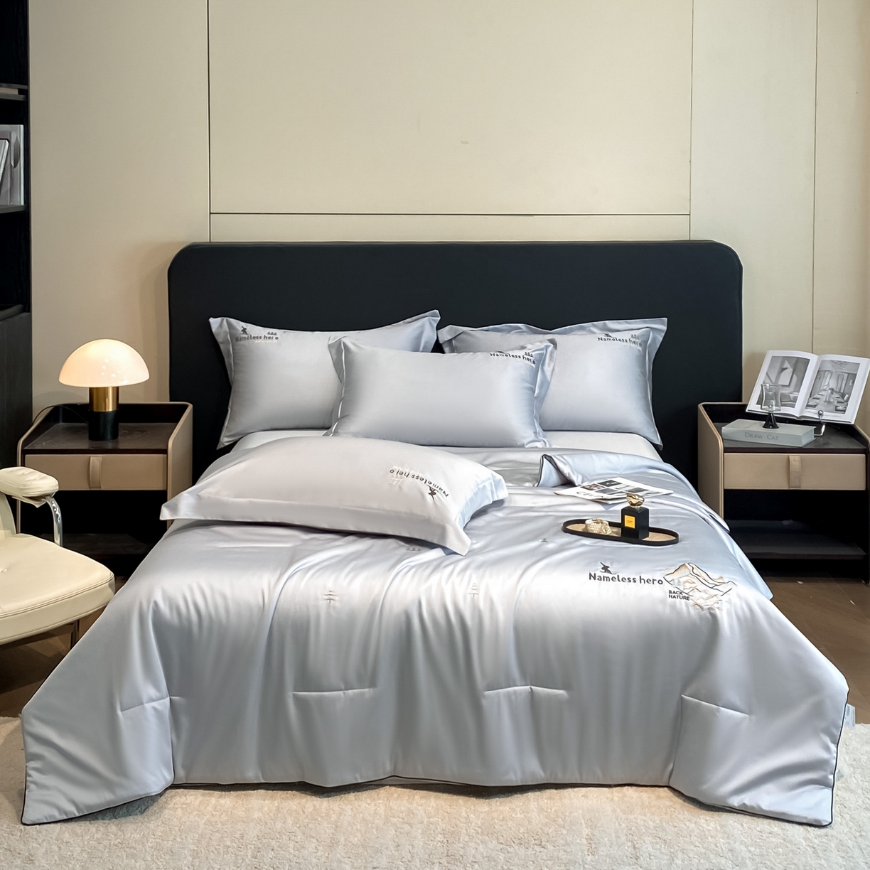 91家纺网 家纺一手货源 找家纺 （总）新方向 2026刺绣A类20%蚕丝天丝棉夏被四件套 65%60s兰精天丝 35%100支长绒棉-超越者