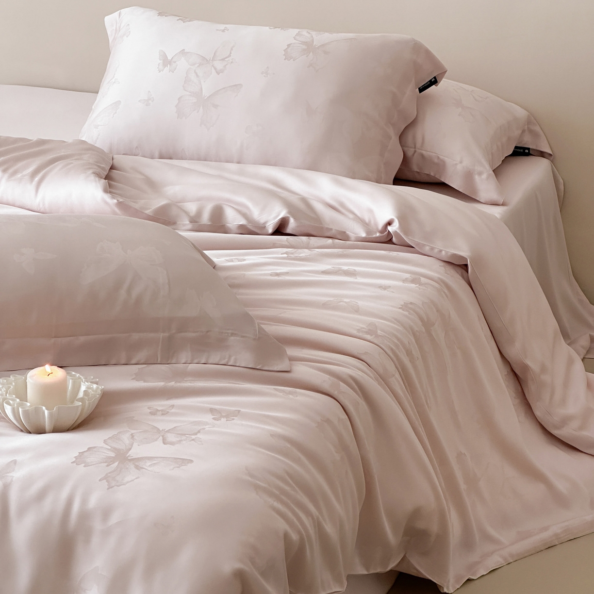 91家纺网 家纺一手货源 找家纺 三味舒屋 2026新款60s天丝提花四件套-盛钦 盛钦蝶粉