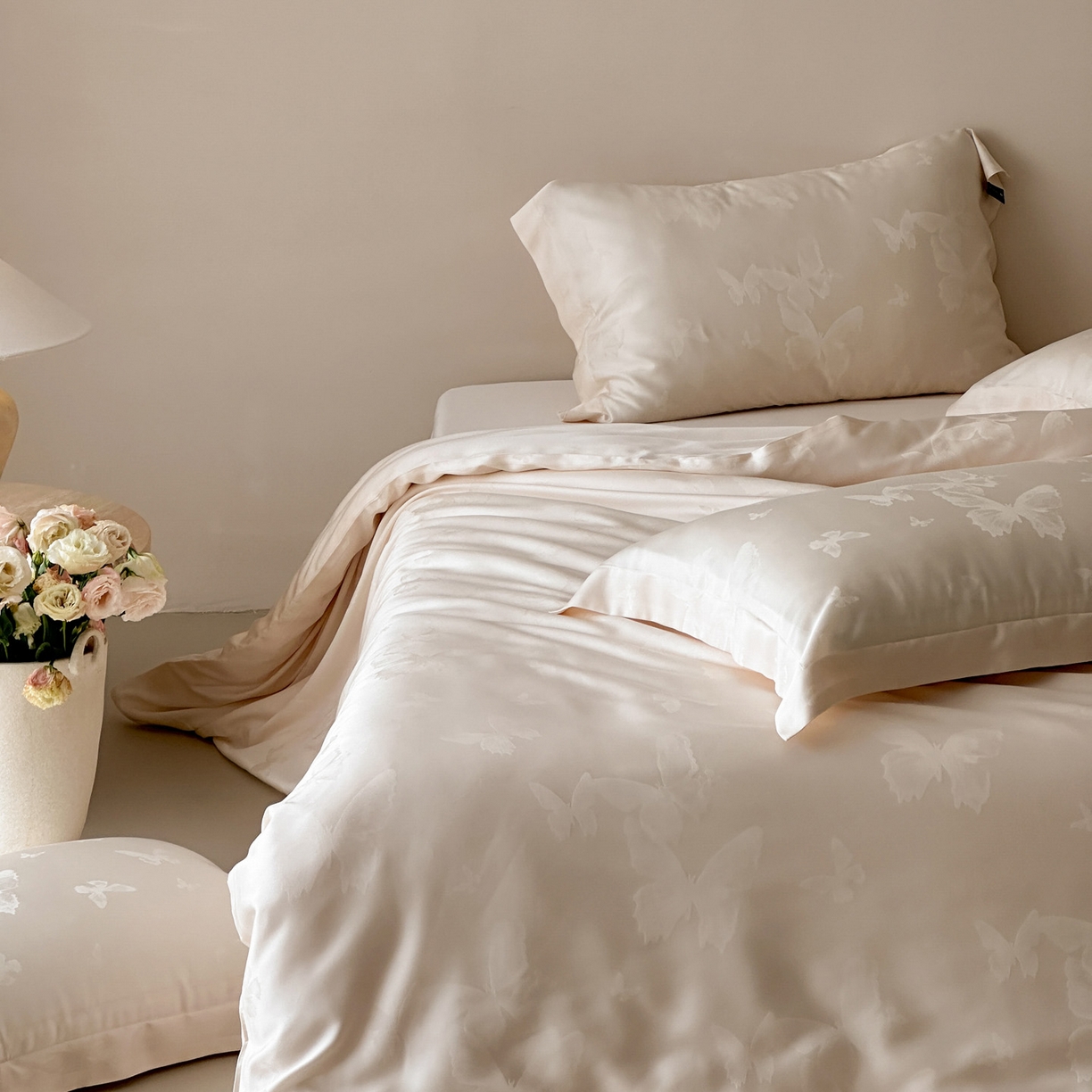 91家纺网 家纺一手货源 找家纺 三味舒屋 2026新款60s天丝提花四件套-盛钦 盛钦蝶金