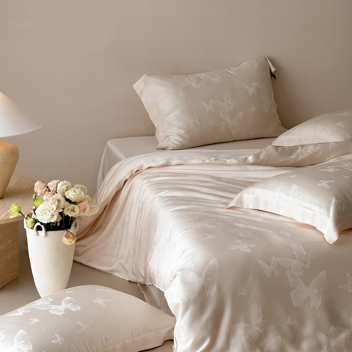 91家纺网 家纺一手货源 找家纺 三味舒屋 2026新款60s天丝提花四件套-盛钦 盛钦蝶金