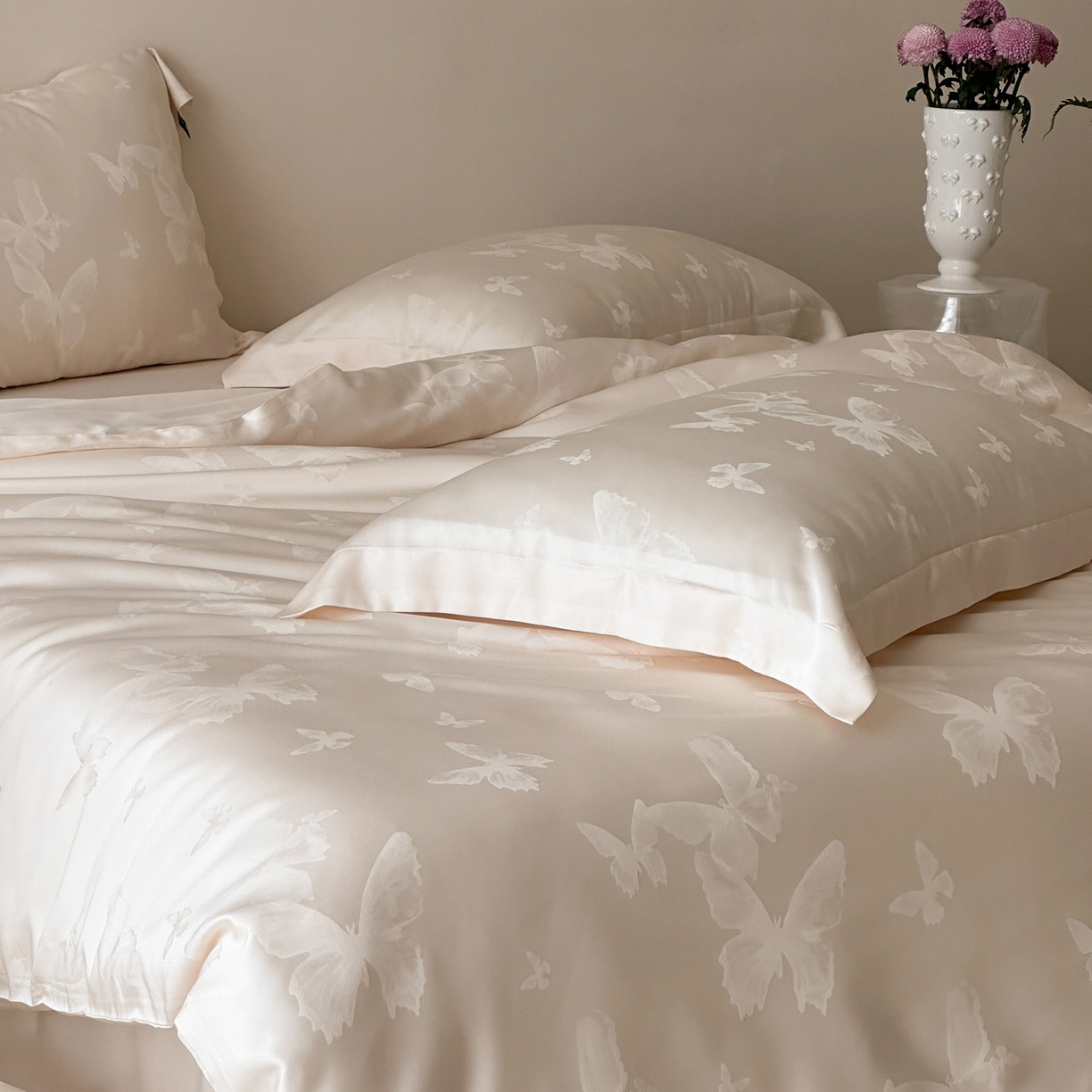 91家纺网 家纺一手货源 找家纺 三味舒屋 2026新款60s天丝提花四件套-盛钦 盛钦蝶金