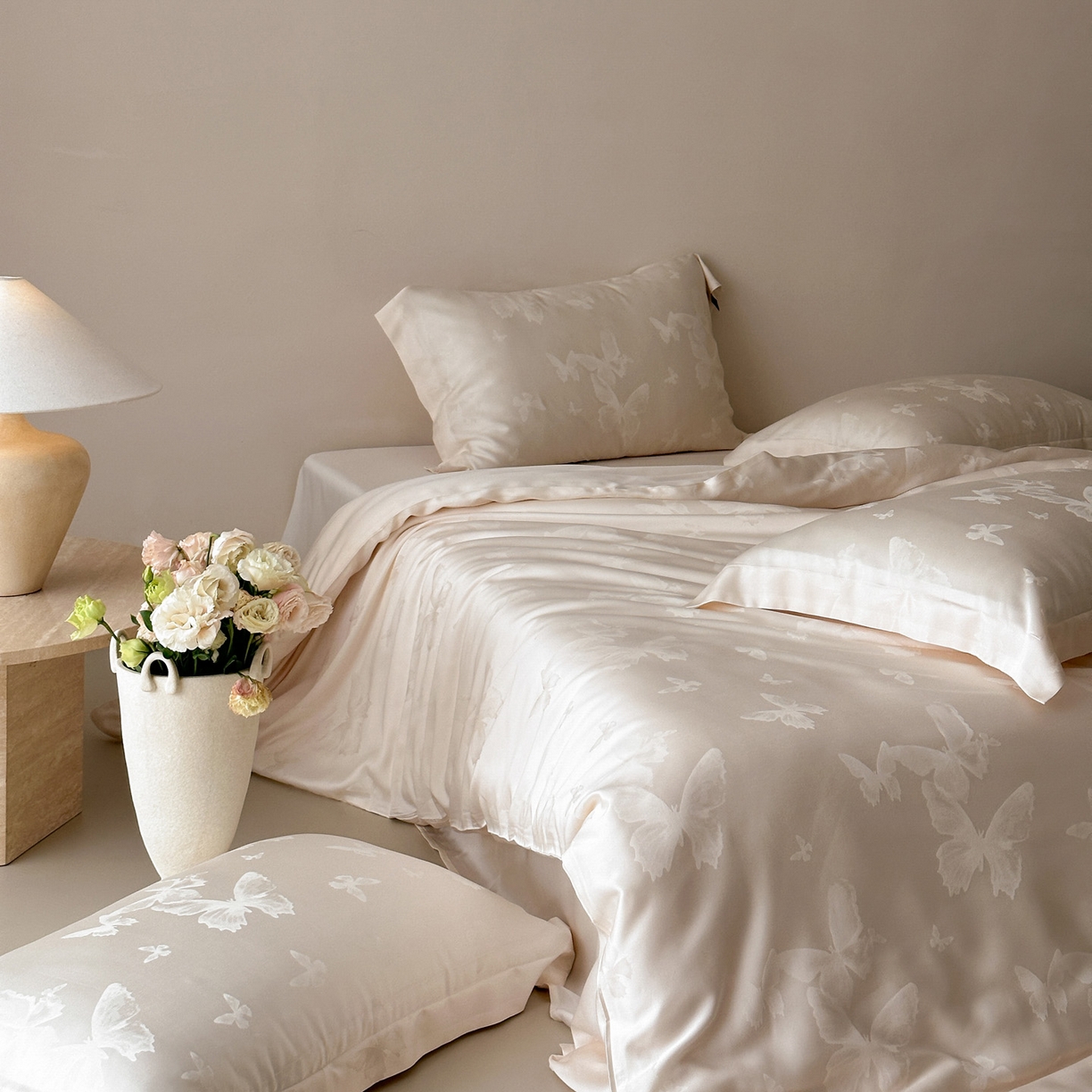 91家纺网 家纺一手货源 找家纺 三味舒屋 2026新款60s天丝提花四件套-盛钦 盛钦蝶金