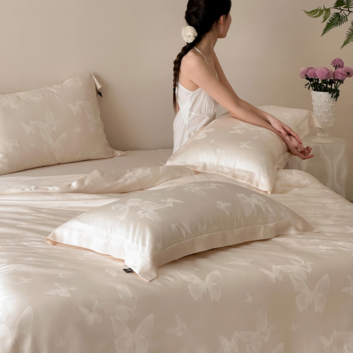 91家纺网 家纺一手货源 找家纺 三味舒屋 2026新款60s天丝提花四件套-盛钦 盛钦蝶金