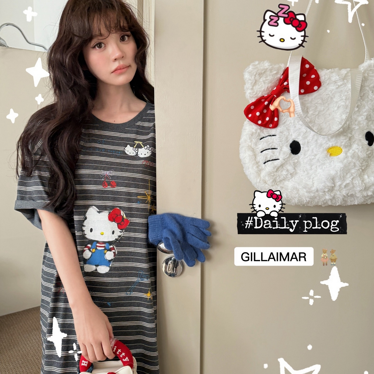 91家纺网 家纺一手货源 找家纺 （总）妍景家居生活馆 2026新款莱赛尔冰丝棉睡裙-板凳小狗T深灰