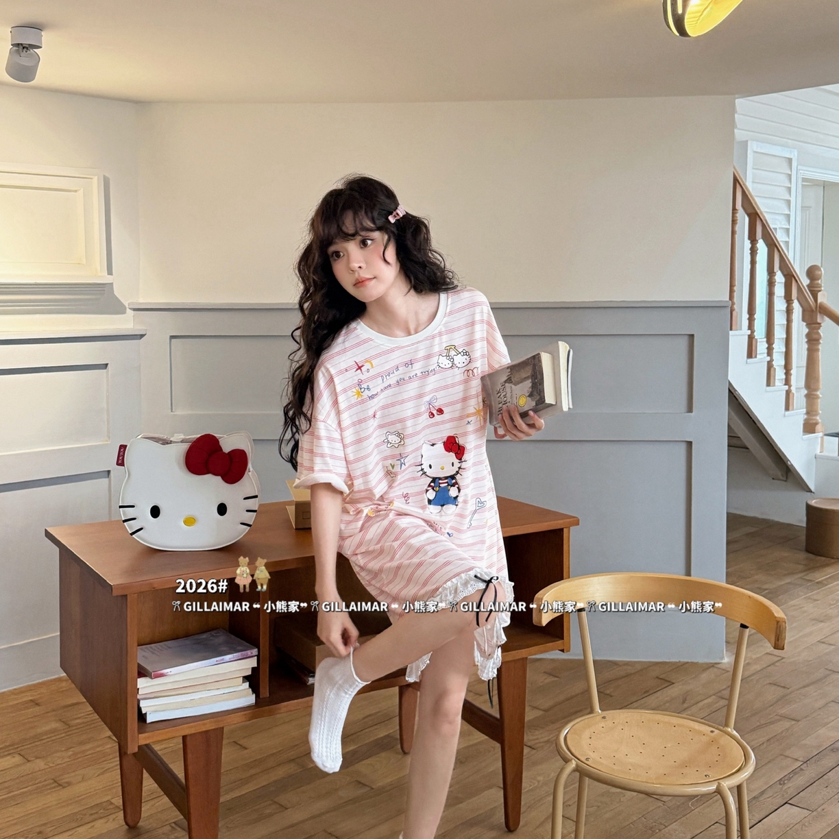 91家纺网 家纺一手货源 找家纺 （总）妍景家居生活馆 2026新款莱赛尔冰丝棉睡裙-无忧KT