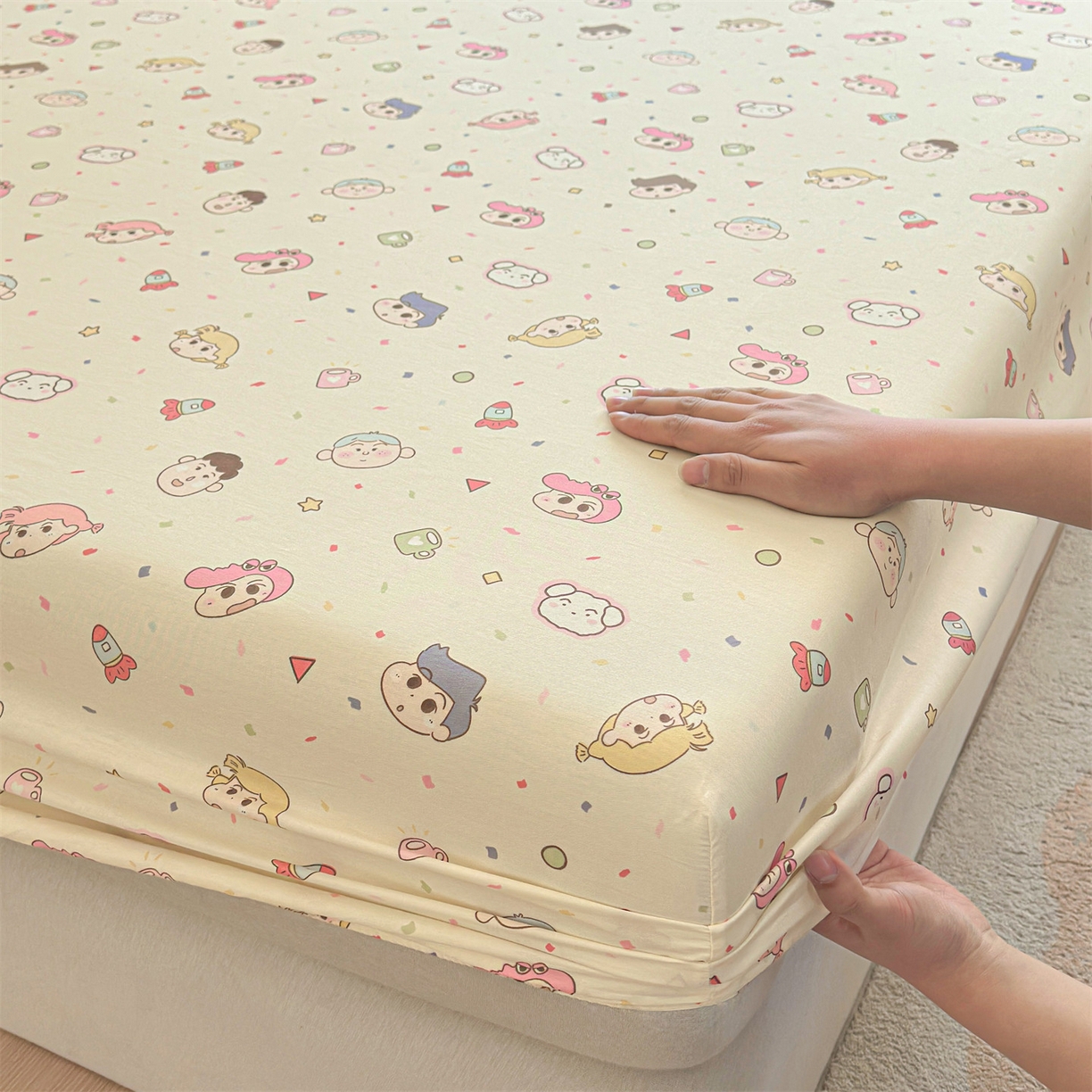 91家纺网 家纺一手货源 找家纺 （总）女子家纺 2026新款全棉纯棉印花卡通单床笠