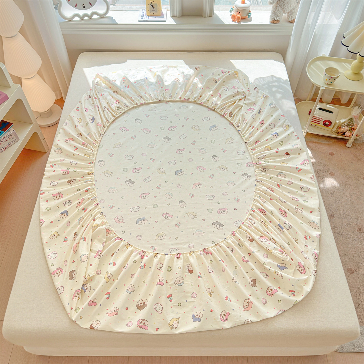 91家纺网 家纺一手货源 找家纺 （总）女子家纺 2026新款全棉纯棉印花卡通单床笠