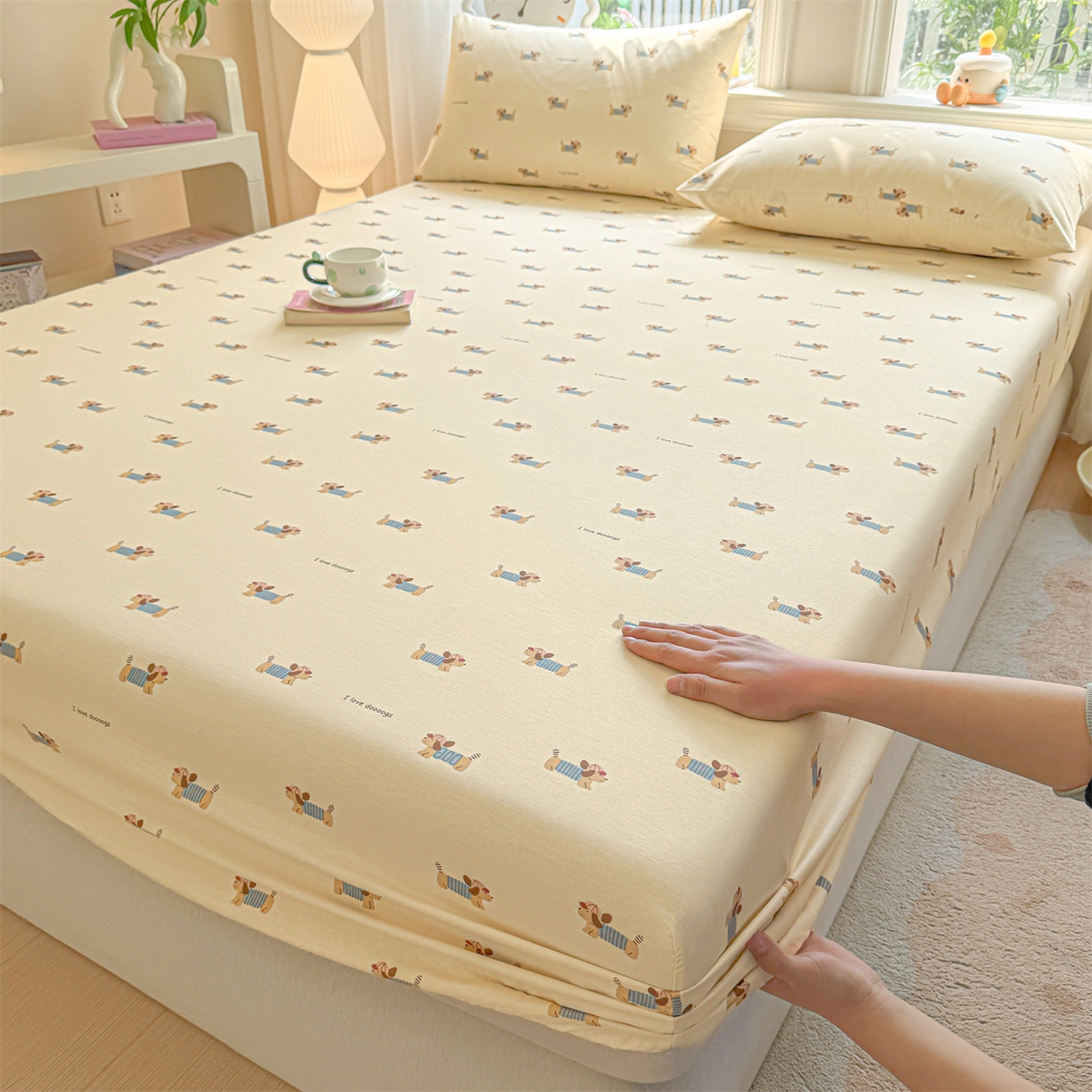 91家纺网 家纺一手货源 找家纺 （总）女子家纺 2026新款全棉纯棉印花卡通单床笠