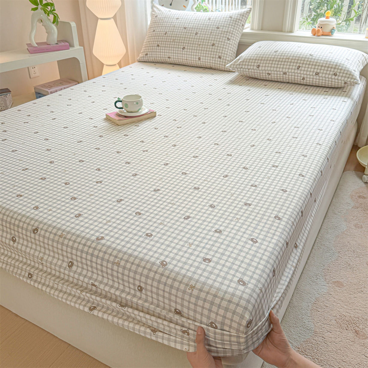 91家纺网 家纺一手货源 找家纺 女子家纺 2026新款全棉纯棉印花卡通单床笠 布蕾可可