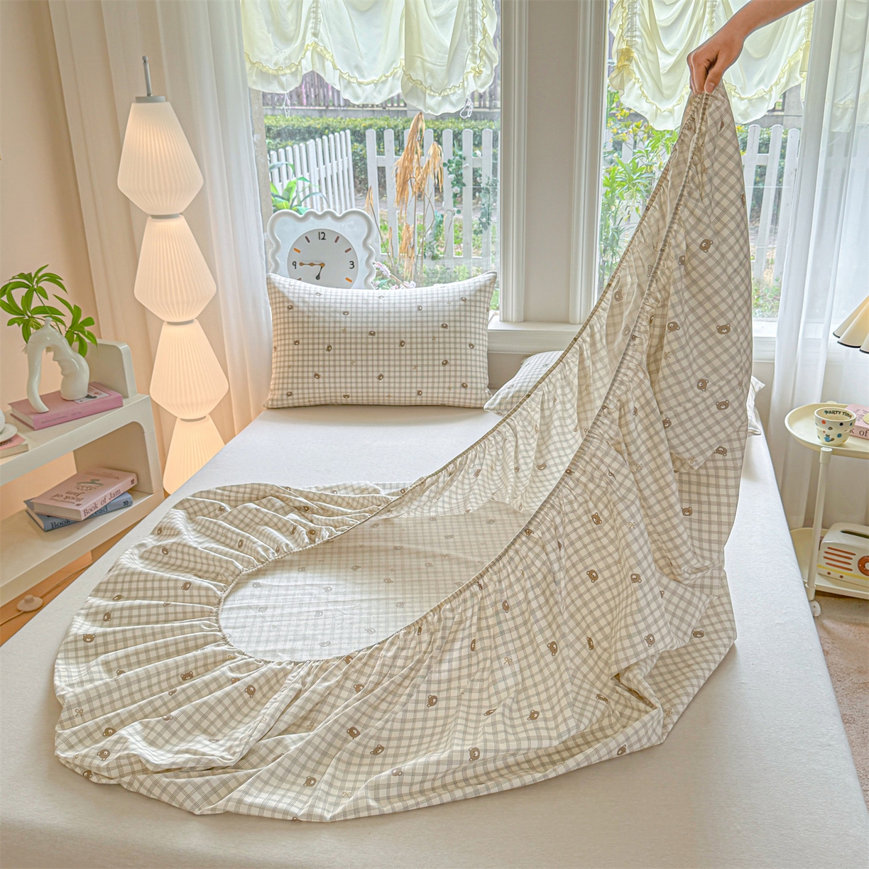 91家纺网 家纺一手货源 找家纺 女子家纺 2026新款全棉纯棉印花卡通单床笠 布蕾可可