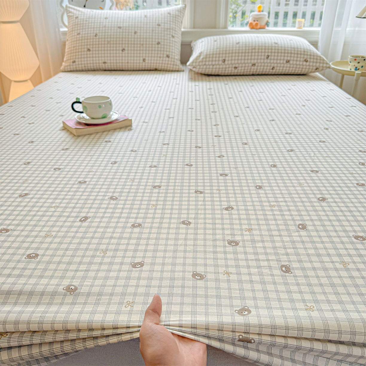 91家纺网 家纺一手货源 找家纺 女子家纺 2026新款全棉纯棉印花卡通单床笠 布蕾可可