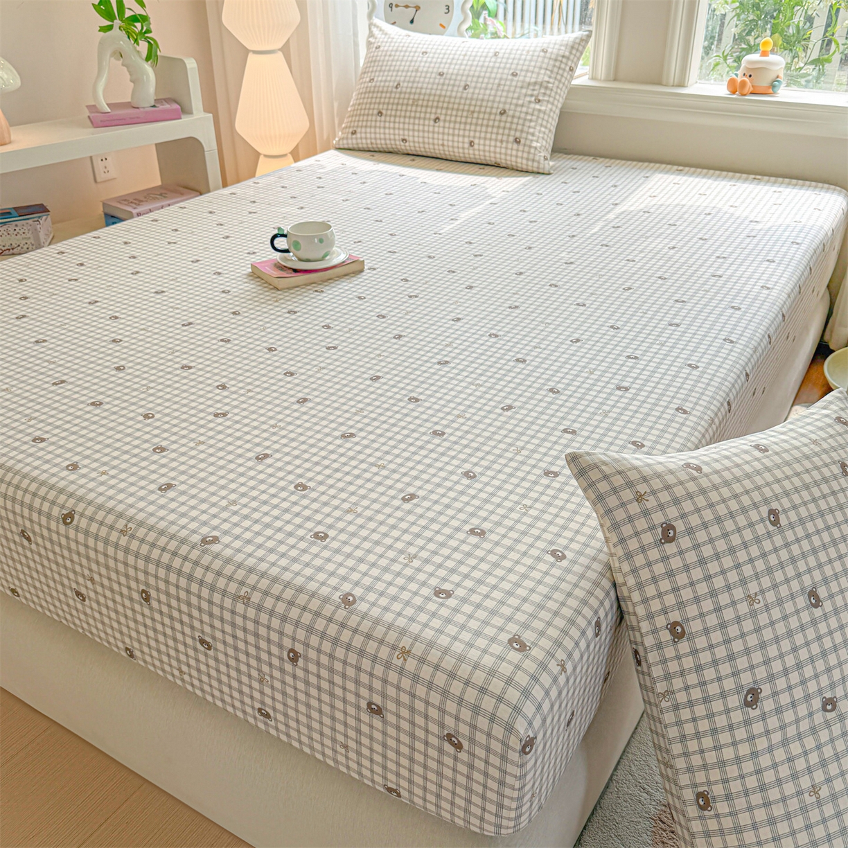 91家纺网 家纺一手货源 找家纺 女子家纺 2026新款全棉纯棉印花卡通单床笠 布蕾可可