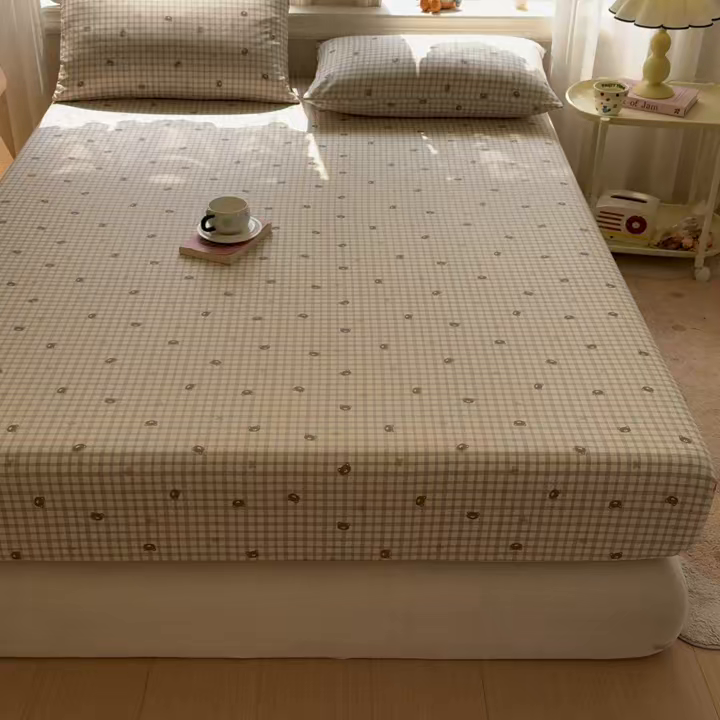 91家纺网 家纺一手货源 找家纺 女子家纺 2026新款全棉纯棉印花卡通单床笠 布蕾可可