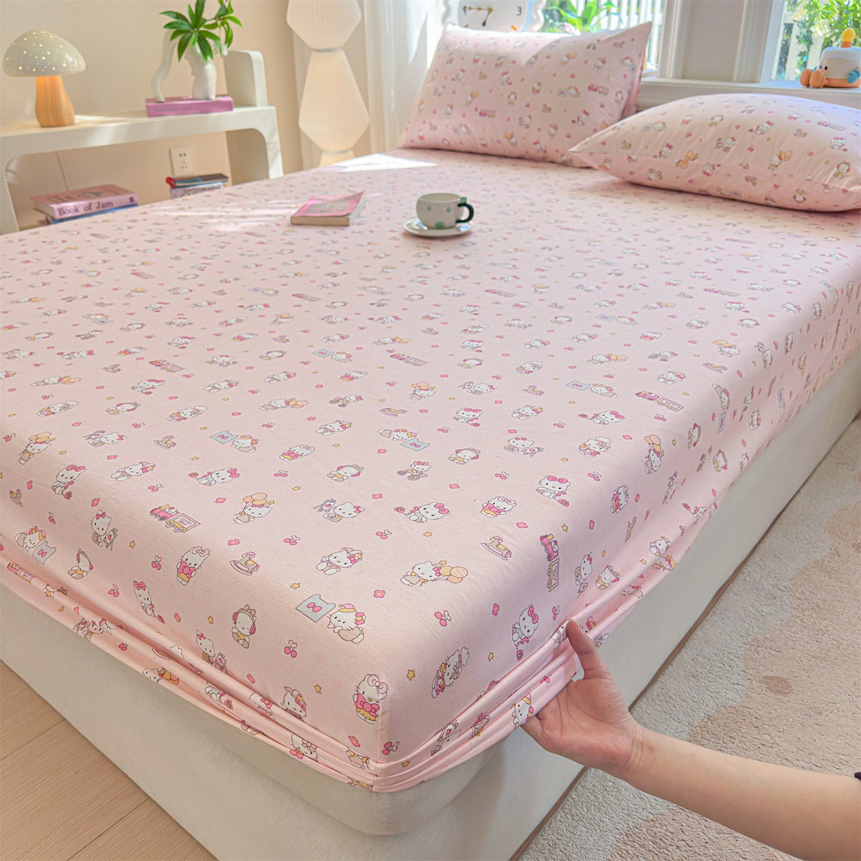 91家纺网 家纺一手货源 找家纺 女子家纺 2026新款全棉纯棉印花卡通单床笠 呆萌乐园