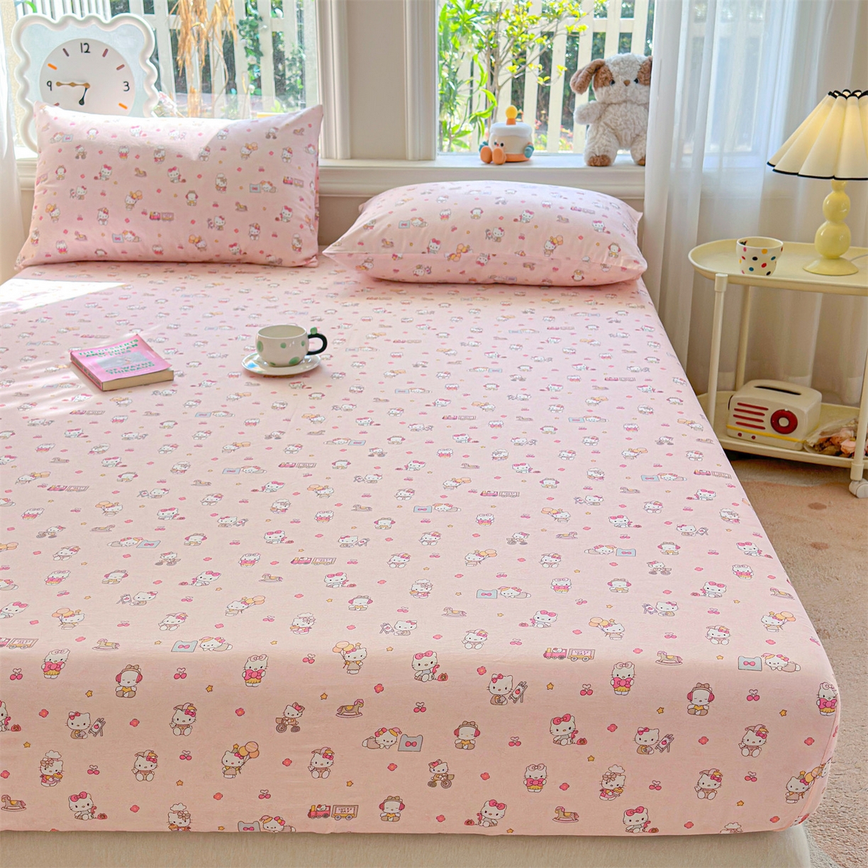 91家纺网 家纺一手货源 找家纺 女子家纺 2026新款全棉纯棉印花卡通单床笠 呆萌乐园