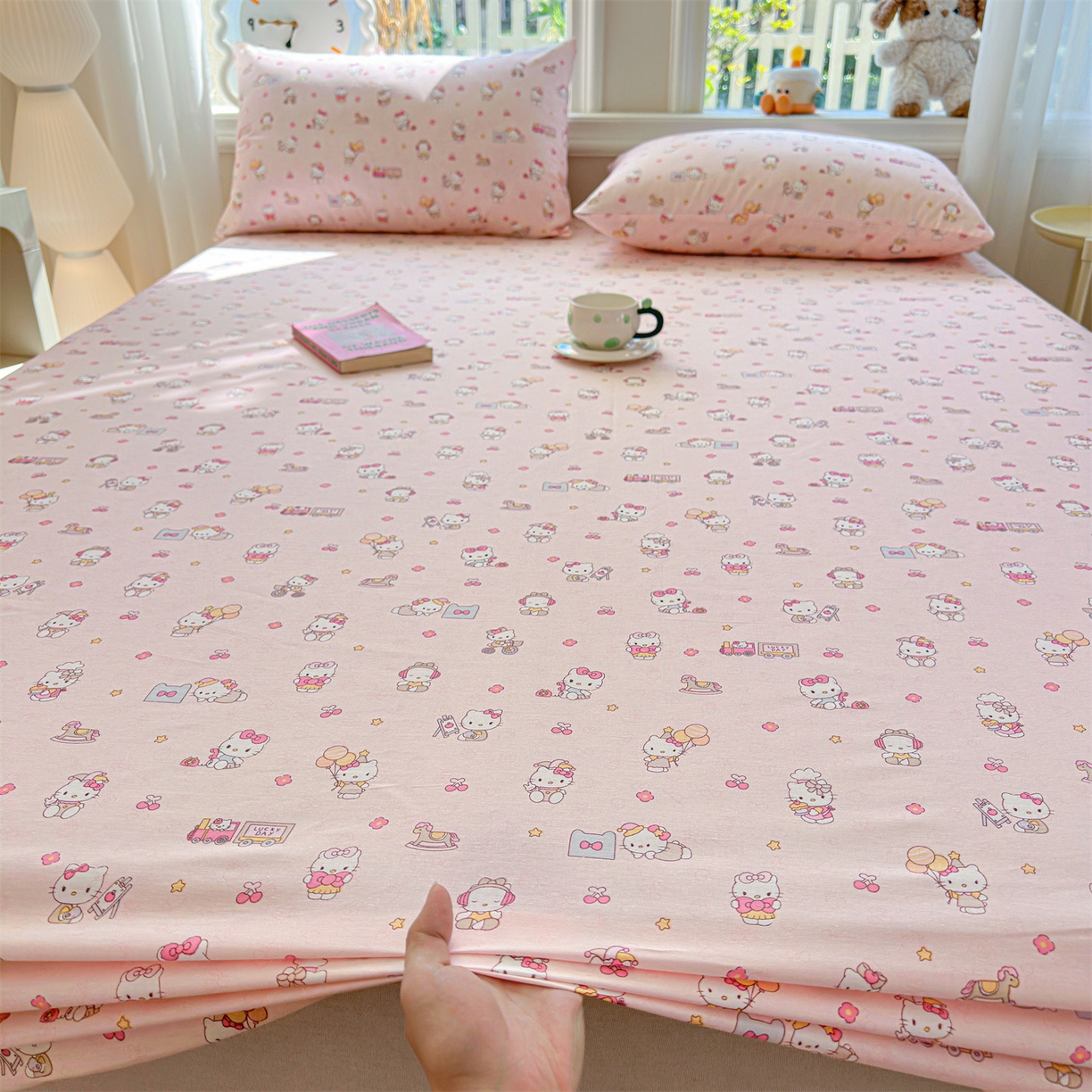 91家纺网 家纺一手货源 找家纺 女子家纺 2026新款全棉纯棉印花卡通单床笠 呆萌乐园