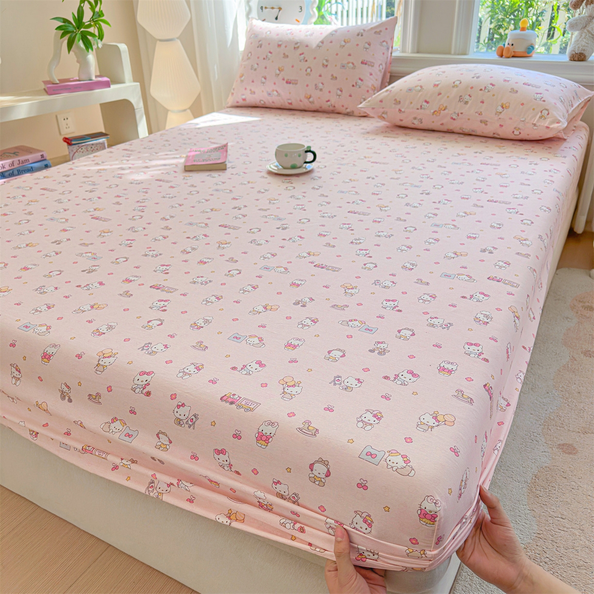 91家纺网 家纺一手货源 找家纺 女子家纺 2026新款全棉纯棉印花卡通单床笠 呆萌乐园