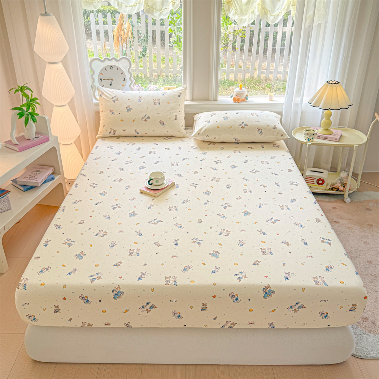 91家纺网 家纺一手货源 找家纺 女子家纺 2026新款全棉纯棉印花卡通单床笠 动物城