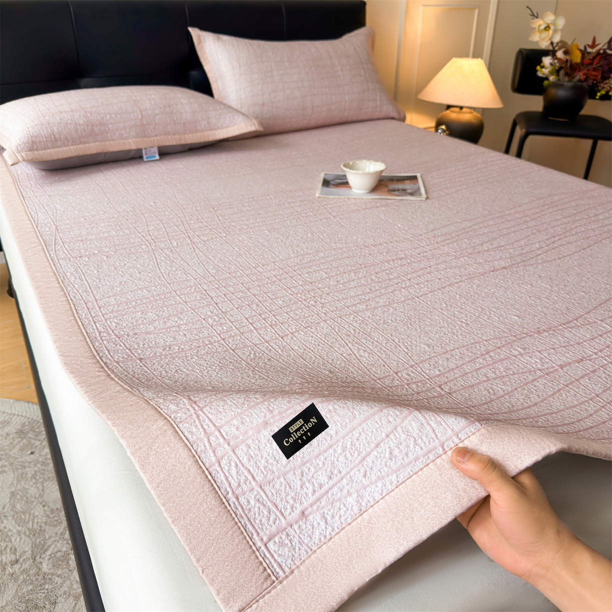 91家纺网 家纺一手货源 找家纺 （总）耐思家纺 2026新款复合三明治PE乙纶提花冰豆豆凉席罗马曲线系列（提供买家秀）