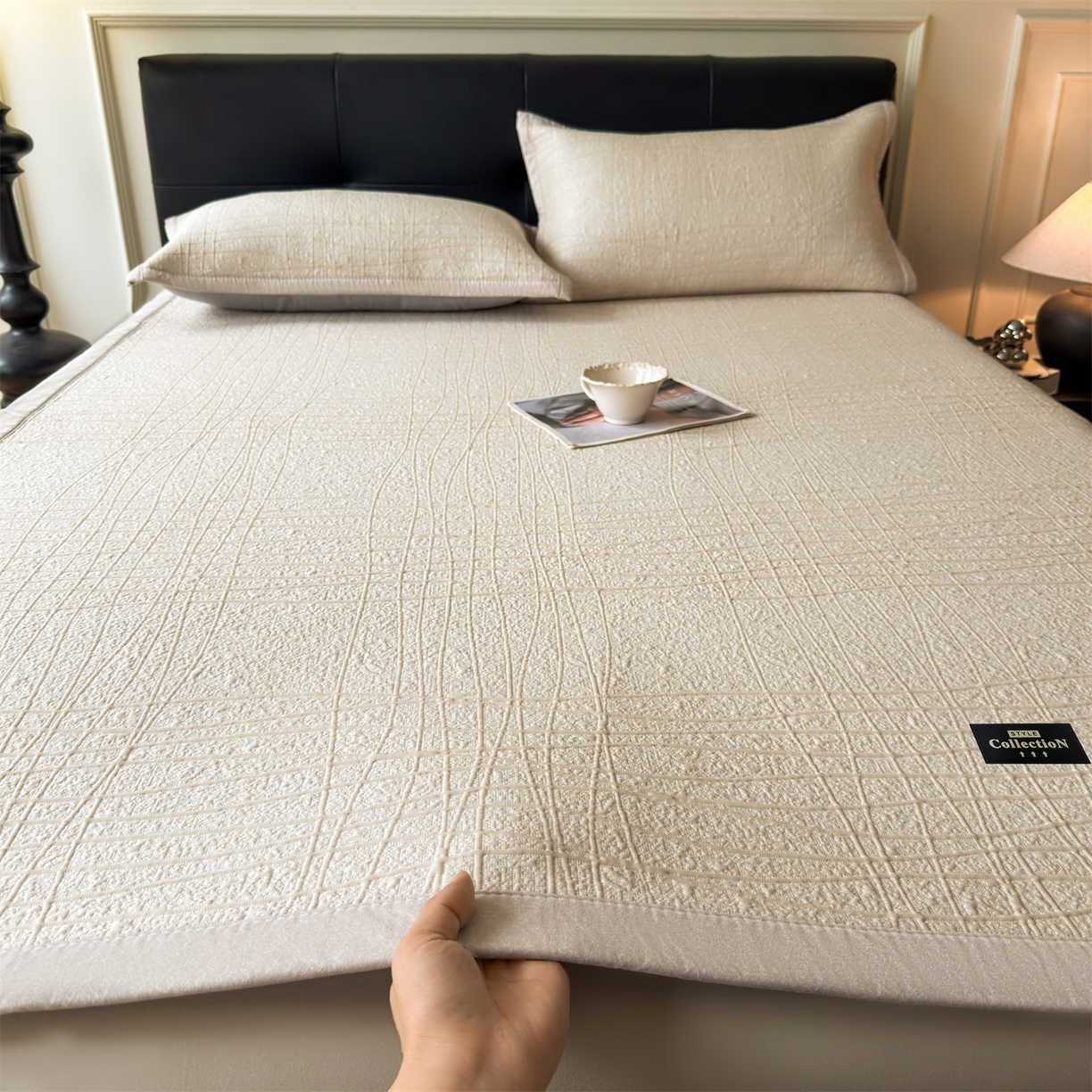 91家纺网 家纺一手货源 找家纺 （总）耐思家纺 2026新款复合三明治PE乙纶提花冰豆豆凉席罗马曲线系列（提供买家秀）