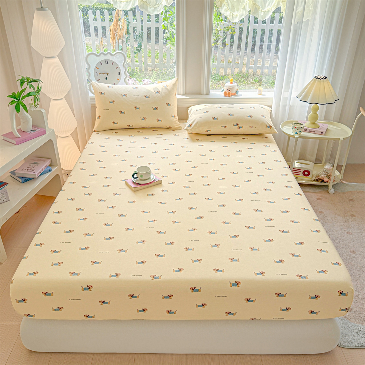 91家纺网 家纺一手货源 找家纺 女子家纺 2026新款全棉纯棉印花卡通单床笠 克里斯-米