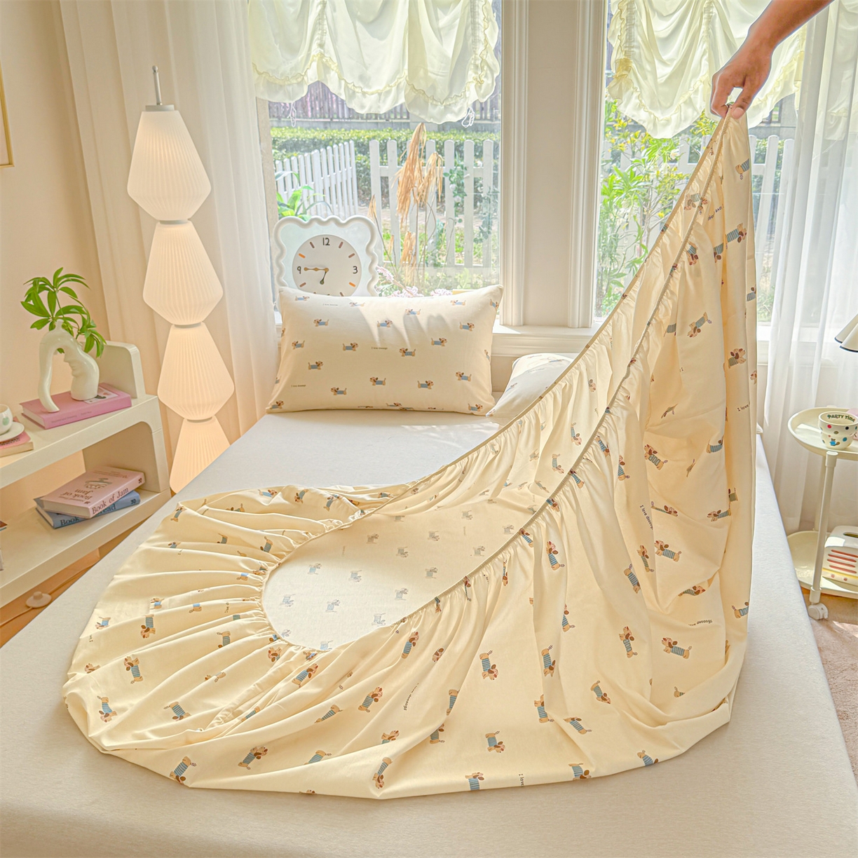 91家纺网 家纺一手货源 找家纺 女子家纺 2026新款全棉纯棉印花卡通单床笠 克里斯-米