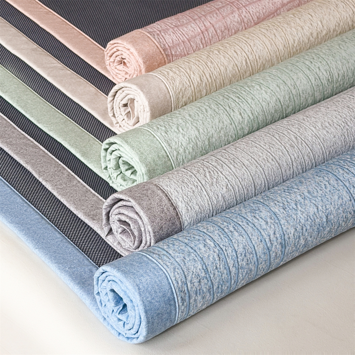 91家纺网 家纺一手货源 找家纺 （总）耐思家纺 2026新款复合三明治PE乙纶提花冰豆豆凉席罗马曲线系列（提供买家秀）