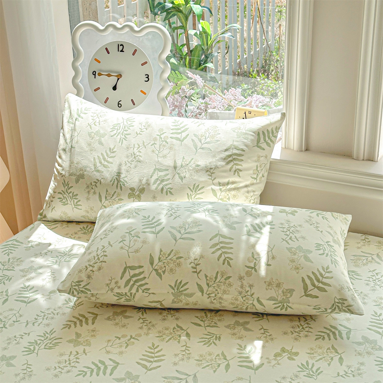 91家纺网 家纺一手货源 找家纺 女子家纺 2026新款全棉纯棉印花卡通单床笠 绿茵