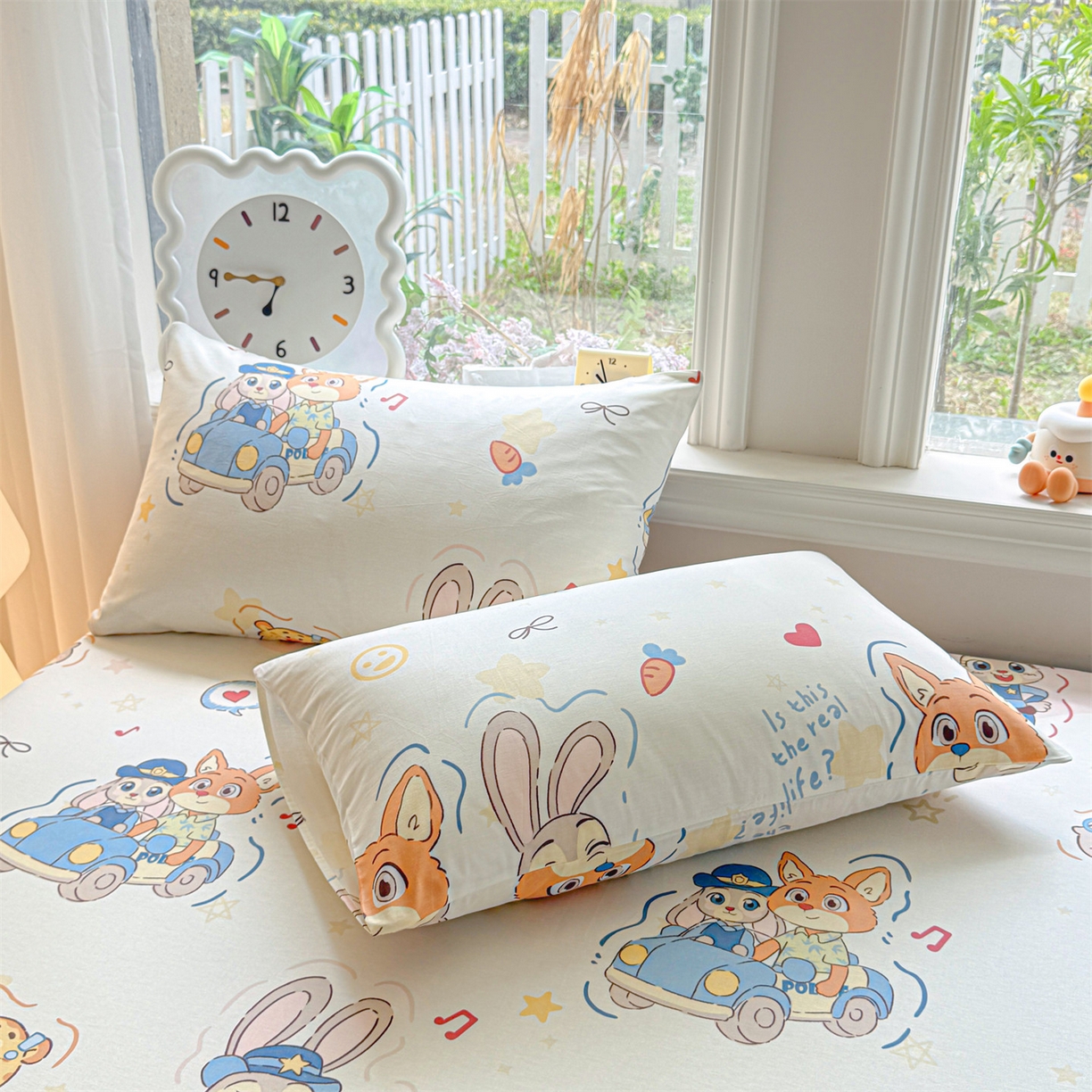 91家纺网 家纺一手货源 找家纺 女子家纺 2026新款全棉纯棉印花卡通单床笠 萌趣