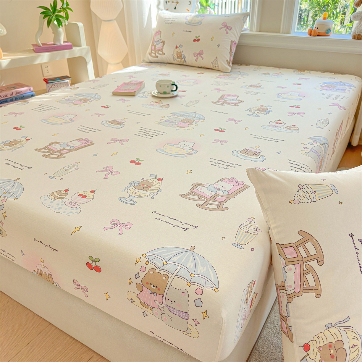 91家纺网 家纺一手货源 找家纺 女子家纺 2026新款全棉纯棉印花卡通单床笠 童年趣宝