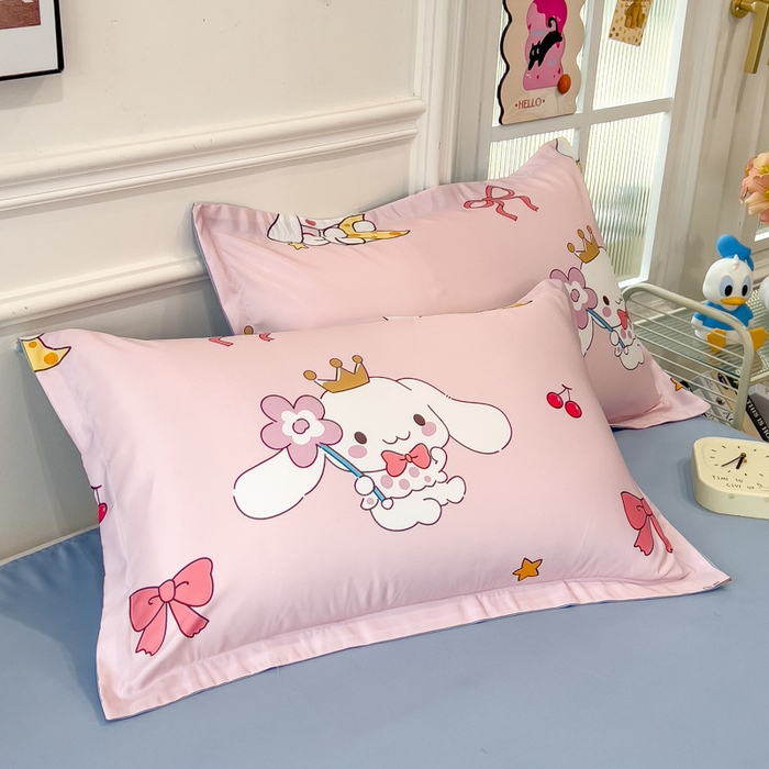 91家纺网 家纺一手货源 找家纺 云恋家纺 2026新款正版授权卡通冰丝夏凉被夏被空调被四件套 夏被-蝴蝶结大耳狗