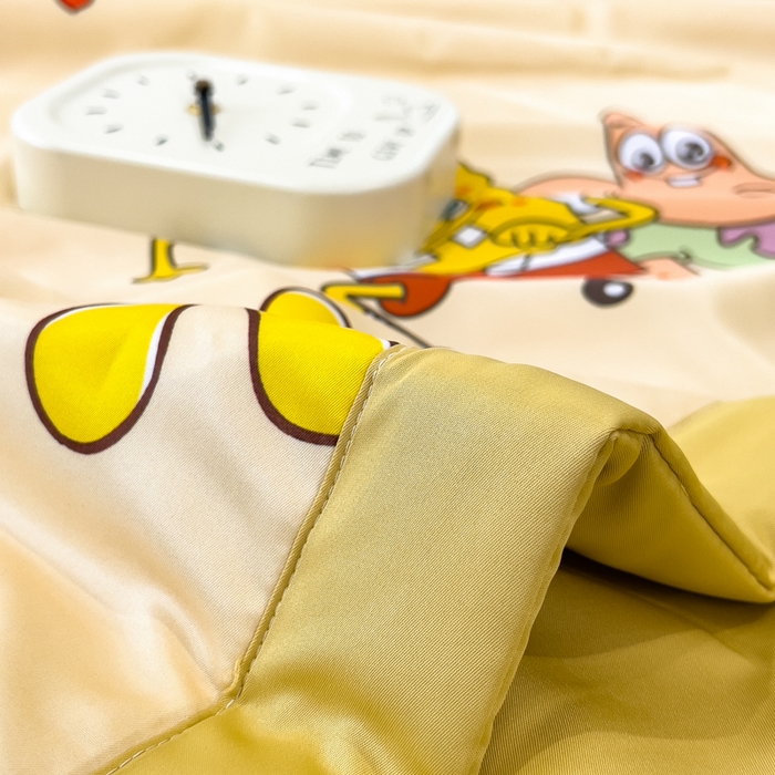 91家纺网 家纺一手货源 找家纺 云恋家纺 2026新款正版授权卡通冰丝夏凉被夏被空调被四件套 夏被-嘟嘟海绵宝宝