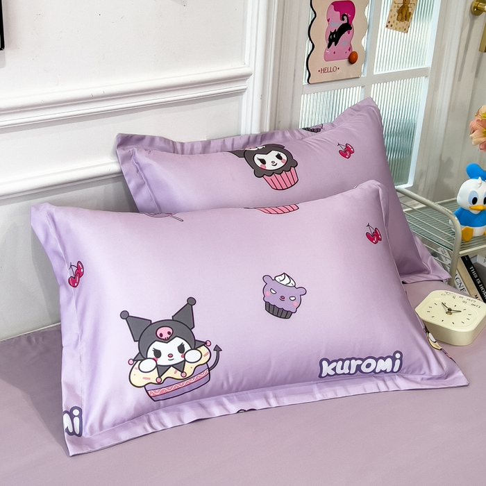 91家纺网 家纺一手货源 找家纺 云恋家纺 2026新款正版授权卡通冰丝夏凉被夏被空调被四件套 夏被-心心库洛米